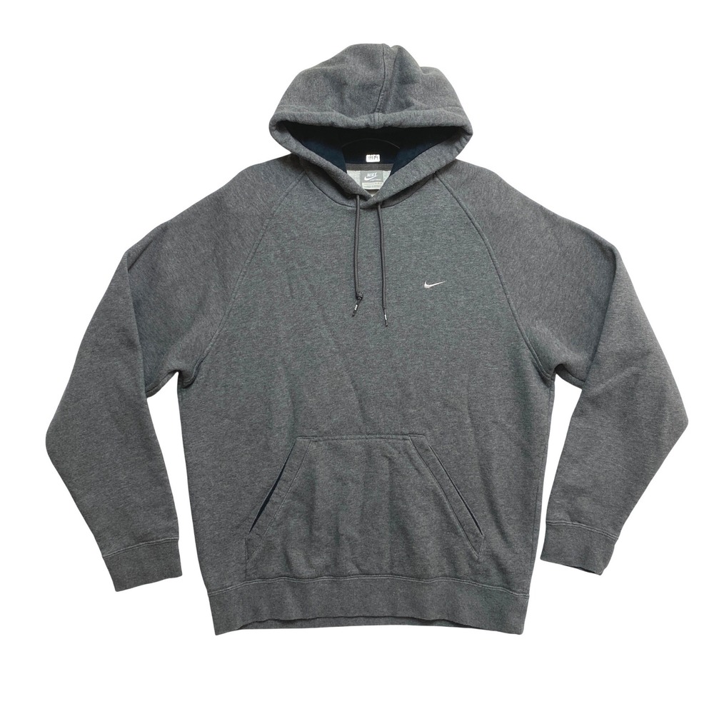 Nike Sportswear Hoodie Mens Large Gray Pullover Sweatshirt Raglan Swoosh Logo